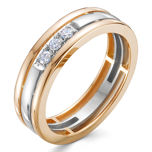 Кольцо, золото, бриллиант, 107-7120